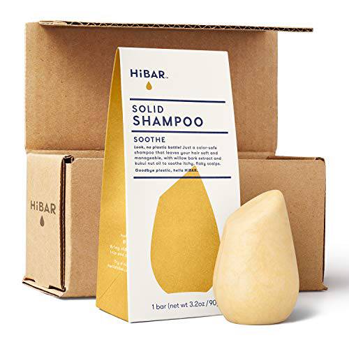 HIBAR Bar Soothe Shampoo Sulfate-Free, All Natural Hair Product, Essential Oils, Zero Waste Packaging Color Safe