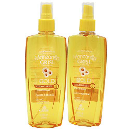 Manzanilla Grisi Hair Lotion Gold, Hair Lotion with Chamomile Extract, 2-Pack of 8.4 FL Oz, 2 Spray Bottles