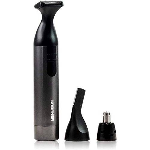 URBANER Waterproof 3-in-1 Facial Hair Grooming Kit for Men, Battery Operated Ear and Nose Hair Remover, Painless Eyebrow Trimmer, Wet and Dry Use Beard Styler, MB-980