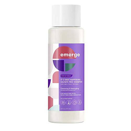 Emerge It’s Knot Happening Sulfate-Free Shampoo 6 Fl Oz Natural Hair Shampoo Infused With Pequi Oil And Almond Milk Coily And Curl Hair Shampoo For Cleansing And Detangling
