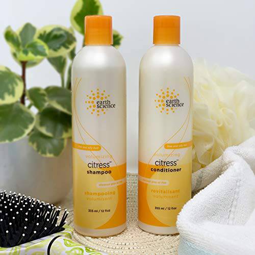 EARTH SCIENCE Citress Shampoo & Conditioner Set For Fine, Normal To Oily Hair (12 oz)