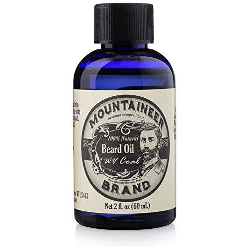 Mountaineer Brand Beard Oil | Natural Beard Oil For Men Conditions Softens Hydrates Hair Soothes Dry Itchy Skin | Beard Oil Growth for Men | Grooming Beard Maintenance Treatment WV Coal 2oz
