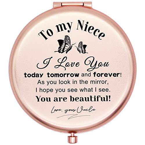 muminglong Frosted Compact Mirror for Niece from Uncle Birthday Wedding Graduate Gifts Ideas for Niece-New hudie Niece Uncle