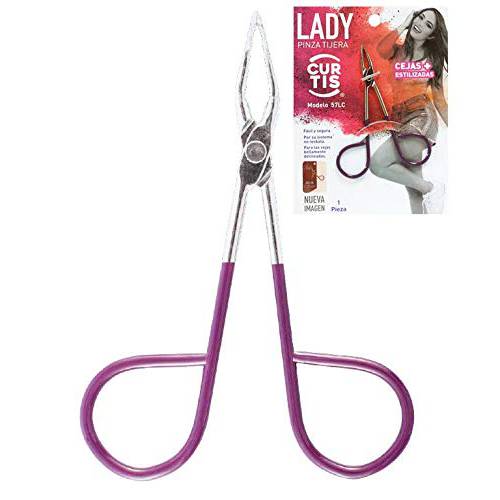 Best PROFESSIONAL Scissor TWEEZERS Great PRECISION for Facial Hair,Ingrown Hair,Fine Hair, Blackhead. LESS PAIN,Silver & Purple Men/Women with EASY SCISSOR HANDLE Expert Tools Made in MEXICO (UPDATED)