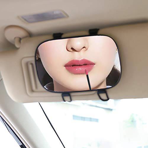 KEWAYO Auto Vanity Mirror,Large Visor Mirror And Shading Cosmetic Mirror Clip on Vanity Mirror Automobile Make Up Mirror