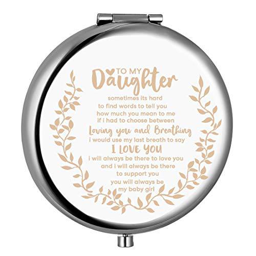 sedmart Gifts for Daughter from Mom, to My Daughter Engraved Compact Mirror with Inspirational Quotes,Christmas Birthday Graduation Gifts for Daughter Granddaughter