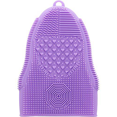 ScivoKaval Makeup Brush Cleaner Glove Mat Mitt Silicone Cosmetic Cleaning Scrubber Tool Face Brushes and Eye Brush Washing Pad Mint Green