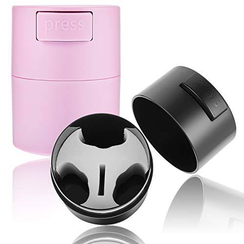 2 Pieces Eyelash Glue Container Storage Eyelash Extension Container Glue Jar Sealed Adhesive Container for Women Girls Nail Polish, Beauty Salon, Home DIY or Travel (Black, Pink)