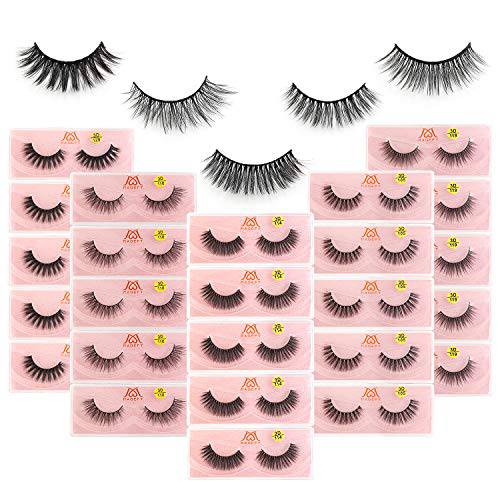 MAGEFY Fake Eyelashes 30 pairs,5 Style Faux Mink Lashes,Natural Fluffy False Eye Lashes Pack for Women