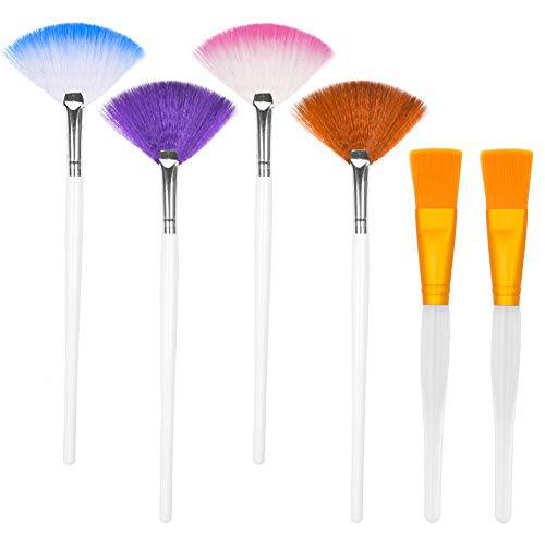 6 PCS Facial Brushes Fan Mask Brush Mask Brush Mask Brushes Acid Applicator for Peel Masques Glycolic Mask Makeup