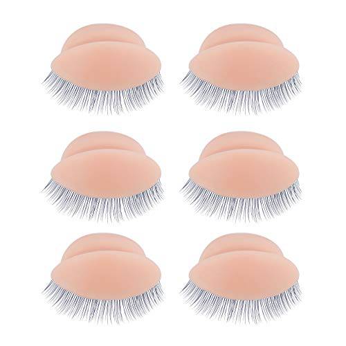WBCBEC 3 Pairs Replacement Eyelids for Mannequin Head Removable Realistic Eyelids with Eyelashes Mannequin Head Eyelids for Eyelash Training Practice Makeup Eyelash Extensions