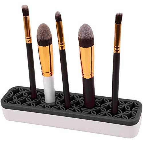 Arsty Portable Silicone Makeup Brush Holder Cosmetic Organizer (BLACK)