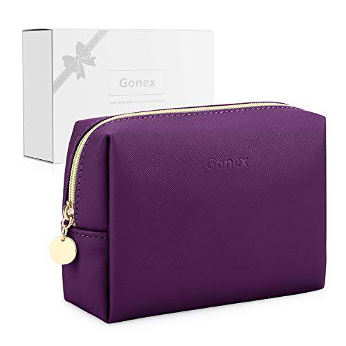 Gonex Small Makeup Bag for Purse, Water-Resistant PU Vegan Leather Travel Cosmetic Pouch with Gift Box, Portable Toiletry Bag for Women Girls Daily Storage Organizer Avocado