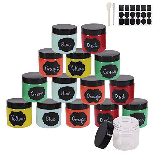 24 Pack 6 OZ Clear Plastic Slime Jars With Screw Lids, A Spatula, A Pen &Labels - Craft Storage Containers/Storage Favor Jars/Travel Jars For Cosmetic, Body Sugar Scrubs by ZMYBCPACK