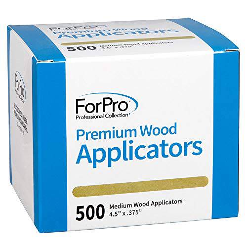 ForPro Premium Wood Applicators, Non-Sterile, Hair Removal Waxing Applicators, Medium, 4.5” L x .375” W, 500-Count