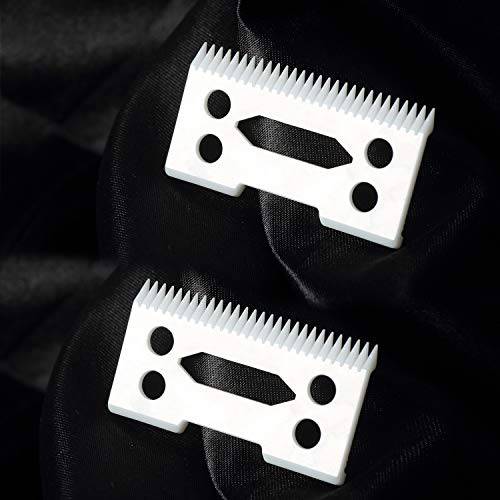 FOXSONIC Professional Ceramic Clipper Blades 2 hole2-Hole Clipper Ceramic Blade Cutter,Ceramic Clipper Replacement Blades for Wahl Senior Cordless Clipper (White)