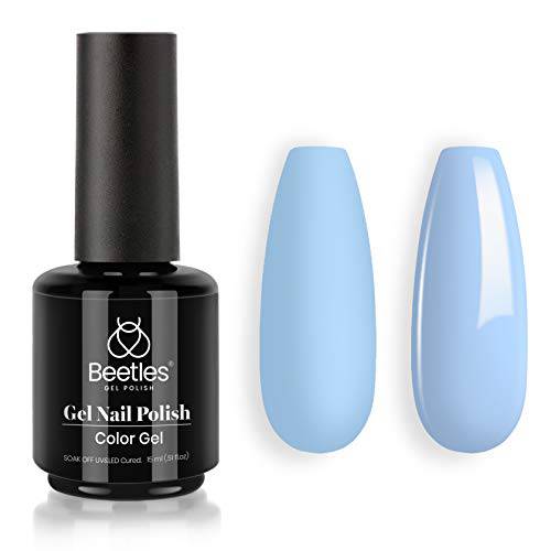 beetles Gel Polish 15ml Light Blue Nail Gel Soak Off LED Nail Lamp Gel Polish Nail Art Manicure Salon DIY Home Solid Gel 0.5Oz