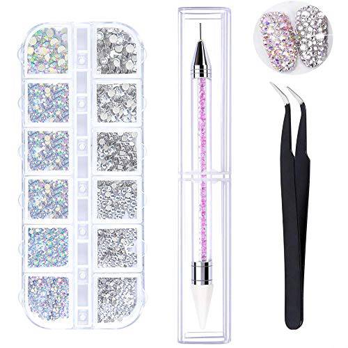 SHOPANTS XL Nail Stamper Kit CLEAR Transparent Soft Stamper and Scraper Set Silicone Nail Art Printer Manicure Tool with lid - Random Color