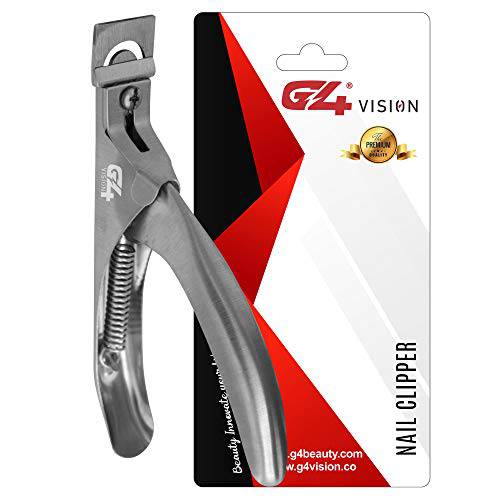 G4 Vision Acrylic Nail Clipper, Acrylic Nail Cutter Fake Nail Clippers False Artificial Nail Clipper Tip Trimmer Art Manicure Tools (Silver Dull)