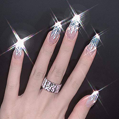 YoYoee French Press On Nails-Flowers False Nails Oval Acrylic Fake Nails Nude Daily Finger Wear Full Cover Nails For Women And Girls 24pcs