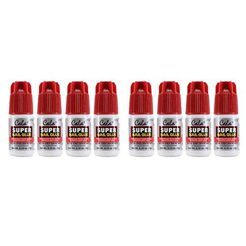 Cala Super Nail Glue Professional Salon Quality | Quick and Strong Nail Liquid Adhesive (8 Bottles)