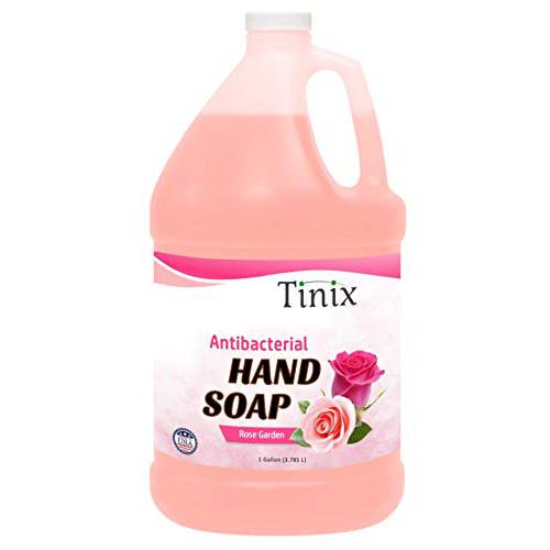 Tinix Premium Antibacterial Hand Soap Refill, Rose Garden Scent, Value Size 1 Gallon, 128 Fl Oz. - Made in USA