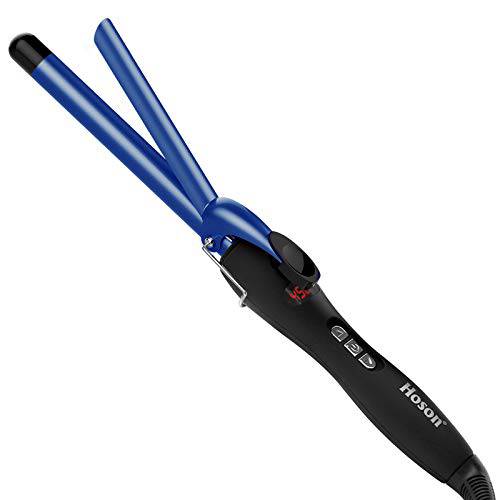 3/4 Inch Curling Iron Professional, Hair Curling Wand for Long & Short Hair, Ceramic Barrel Hair Curler Include Glove(Blue)