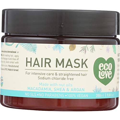 ecoLove Deep Conditioning Hair Mask, Natural Macadamia Hair Mask ,Shea Moisture Hair Mask,Argan Oil Hair Mask, No SLS or Parabens – with Natural Moroccan Oil Extract -Vegan and Cruelty-Free. 11.8 oz