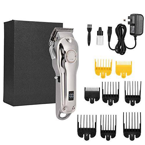 Hair Clipper, Professional Electric Hair Clipper Hair Trimmer Hair Cutting Machine US Plug 100-240V (Gold)
