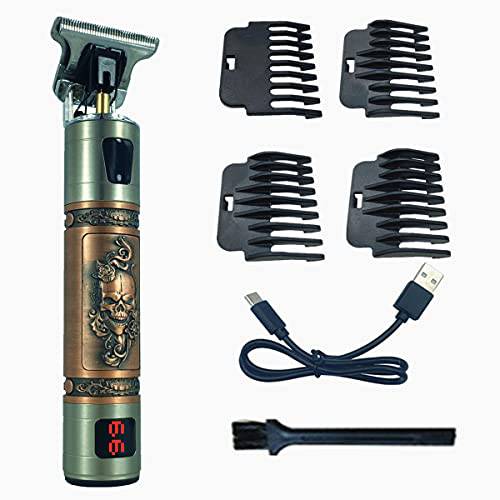 Cordless Hair Clippers for Men, Goldseaside Skull Carving Pro T Clippers Trimmer, LED Display Rechargeable Professional Hair Trimmer for Hair Cutting Men Grooming Kits …