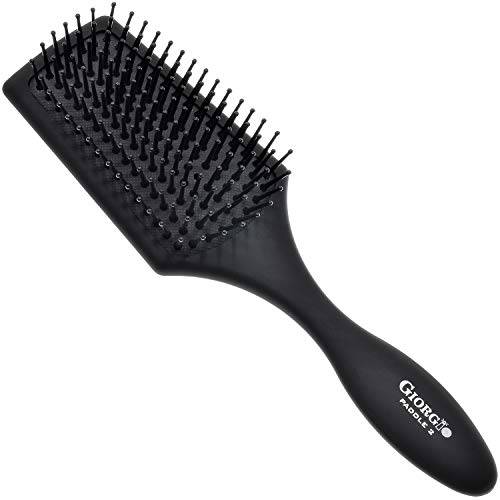 Giorgio GIOPD2 Air Cushioned Detangling Paddle Hair Brush with Gentle Ball Tipped Bristles for Effortless Brushing, Travel 8.25 Inches – Wet or Dry Hair, Men and Women, All Hair Types and Textures
