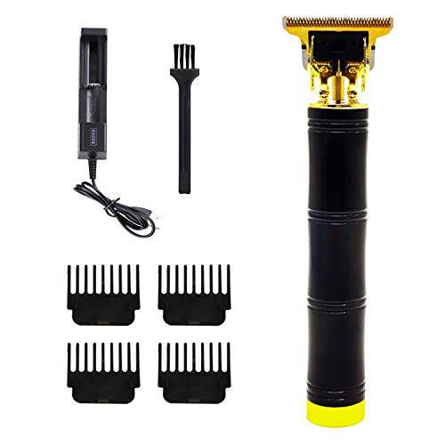 ReverseClock Hair Clippers for Men, Pro Li Close Cutting Trimmer, T-blade Cordless Electric Rechargeable Grooming Kit 1.5/2/3/4 mm Zero Gapped Detail Barber Haircut (Black Bamboo)