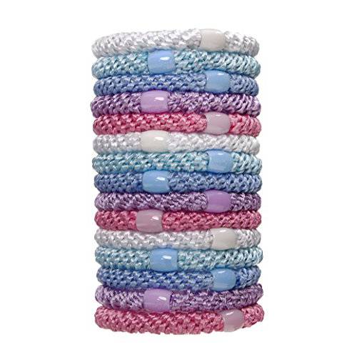 L. Erickson Grab & Go Ponytail Holders, Pastel, Set of Fifteen - Exceptionally Secure with Gentle Hold
