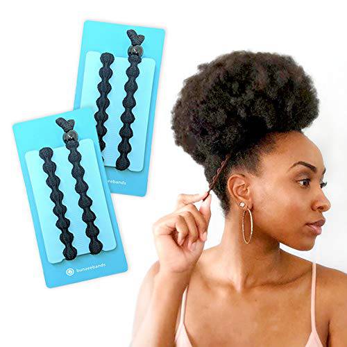 Bunzee Bands - Thick Hair Ties for Natural Hair - Curly Hair Accessories for Women - Patented Adjustable Hair Ties for Thick Hair - Perfect for Ponytails, Buns, Soft Locs, Dreads & Afro Puffs