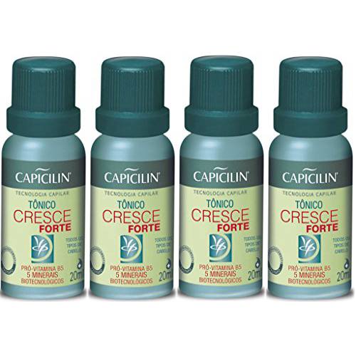 Linha Cresce Forte Capicilin - Kit de 4 Tonicos Capilares (4 x 20 Ml) - (Capicilin Strong Growth Collection - Set of 4 Hair Tonics (4 x 0.68 Fl Oz))