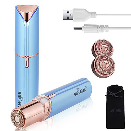 Facial Hair Removal for Women(as seen on tv) ,Painless Hair Shaver Rechargeable,2 x Replacement Heads Included, Lady Face Electric Razor for Lip, Chin ,arms ,The Best Female Mustache Remover