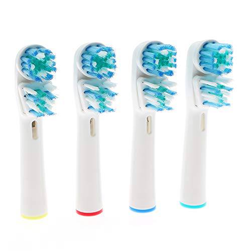Replacement Brush Heads Compatible with Oral B- Double Clean Design, Double Clean Brush Heads, Compatible with Braun Oral-B Dual Clean Electric Toothbrush - Pack of 4