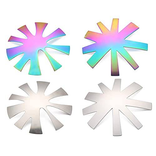 4 PCS Easy French Smile Line Tip Cutter Template - Nail Art Manicure Edge Trimmer Stencil - DIY Almond V Shape Plate Guides Module Nail Acrylic Tool Kit