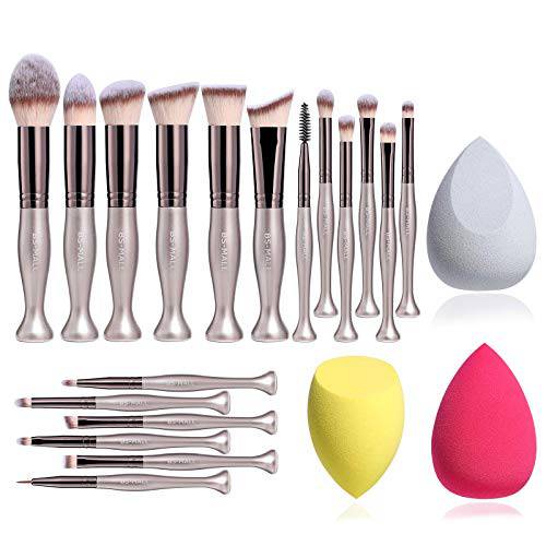 BS-MALL Makeup Brushes Stand Up Premium Synthetic Foundation Powder Concealers Eye Shadows (16champange)