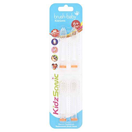 KidzSonic Electric Toothbrush Replacement Brush Heads - Pack of 4 (Ages 3+ Years)