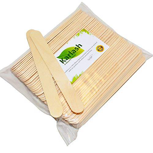 Karlash Large Wax Sticks, Wood Waxing Craft Sticks Spatulas Applicators for Hair Removal Eyebrow and Body (Pack of 200)