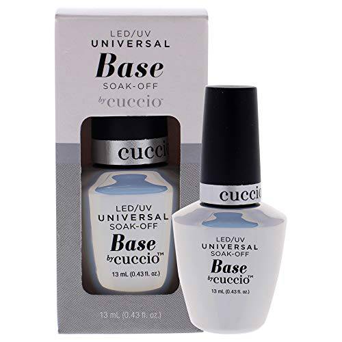 Cuccio Pro LED/UV Universal Soak Off Base - Creates The Perfect Canvas - Adds More Strength To Your Gel Polish - Smoothens Ridges And Imperfections On Your Natural Nail - 0.43 Oz Nail Polish
