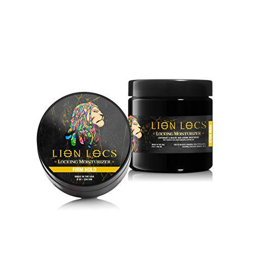 Lion Locs Firm Hold Hair Locking Dreadlock Gel Cream for Dreads, Braids, Braidlocks, Locks, Interlocks, Sisterlocks, Brotherlocks, and Styling - Large Container, Residue and Build-Up Free (8oz)