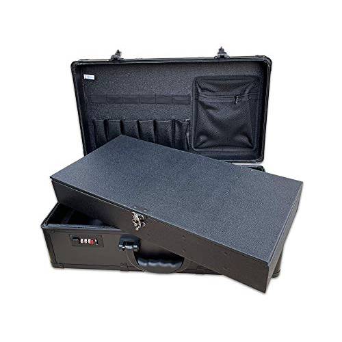 Big space barber box double layer barber case black color