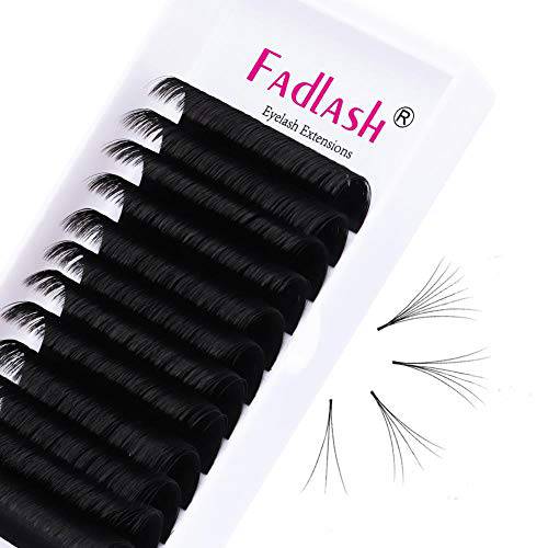 Lash Extensions 0.03 20-25mm FADLASH Volume Eyelash Extensions D Curl Easy Fanning Volume Lashes Self Fan Lashes (0.03-D, 20-25mm Mixed Tray)