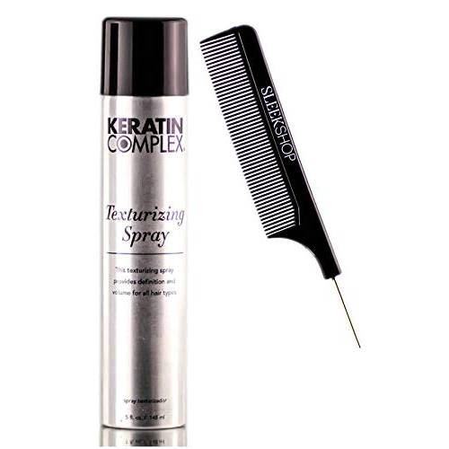 Keratin Complex Texturizing Spray, Provides Definition & Volume for All Hair Types (w/Sleek Comb) Aerosol Hairspray (5 oz / 148 ml)