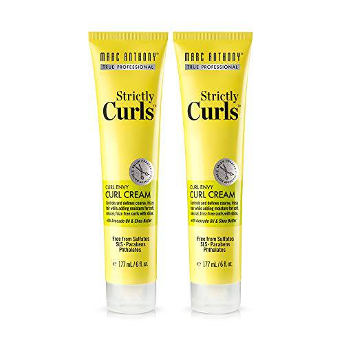 Marc Anthony Curl Enhancing Cream, Strictly Curls - Shea Butter, Vitamin E & Avocado Oil Softens & Defines Coarse Curls - Sulfate-Free Anti-Frizz Styling Product For Curly, & Wavy Hair - 2 Count