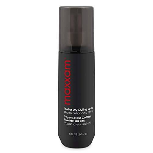 Maxxam Wet or Dry Hair Styling Spray, Leave-In Sheen Enhancing Spray, All Hair Types and Textures, 6 Fl Oz