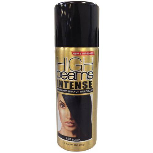 High Beams Intense Temporary Spray On Hair Color - 20 Black 2.7 oz. (Pack of 2)