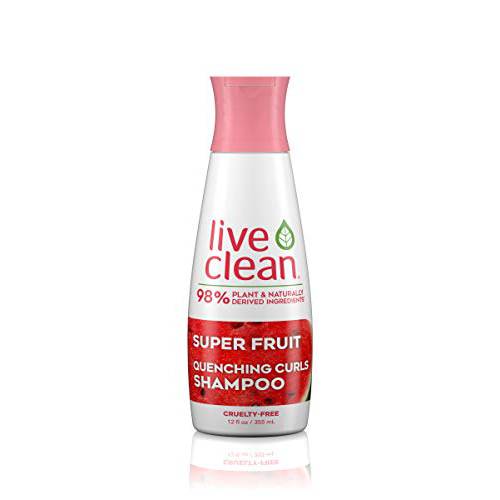 Live Clean Shampoo, Super Fruit Waters Quenching Curls, 12 Oz